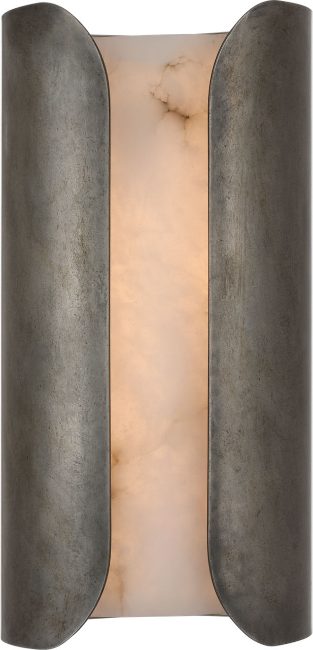 Armise 14" Sconce | Mottled Pewter | Alabaster
