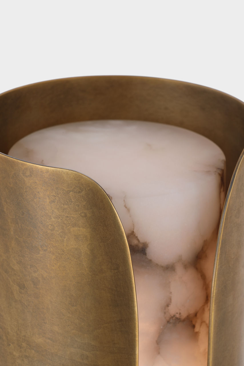 Armise 18" Sconce | Mottled Brass | Alabaster