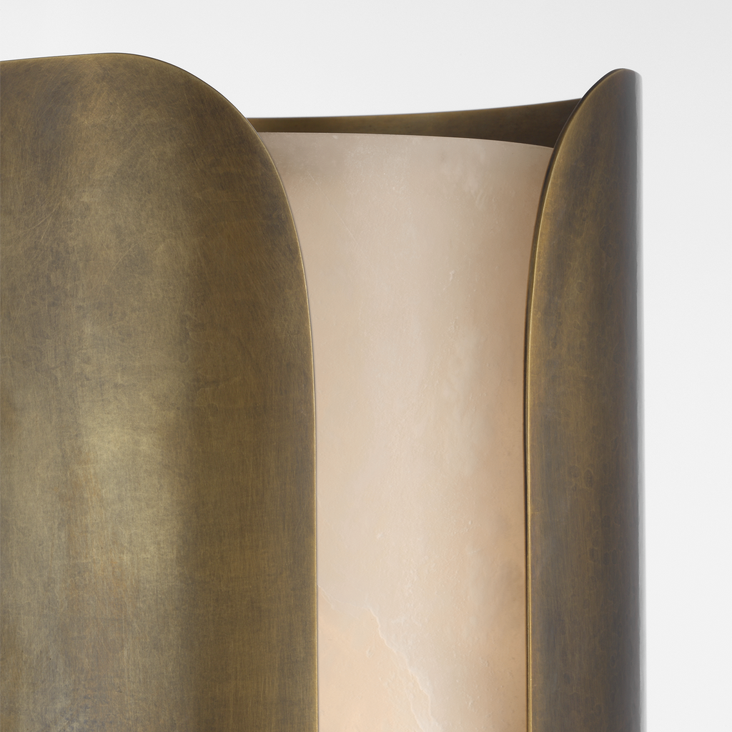 Armise 29" Sconce | Mottled Brass | Alabaster