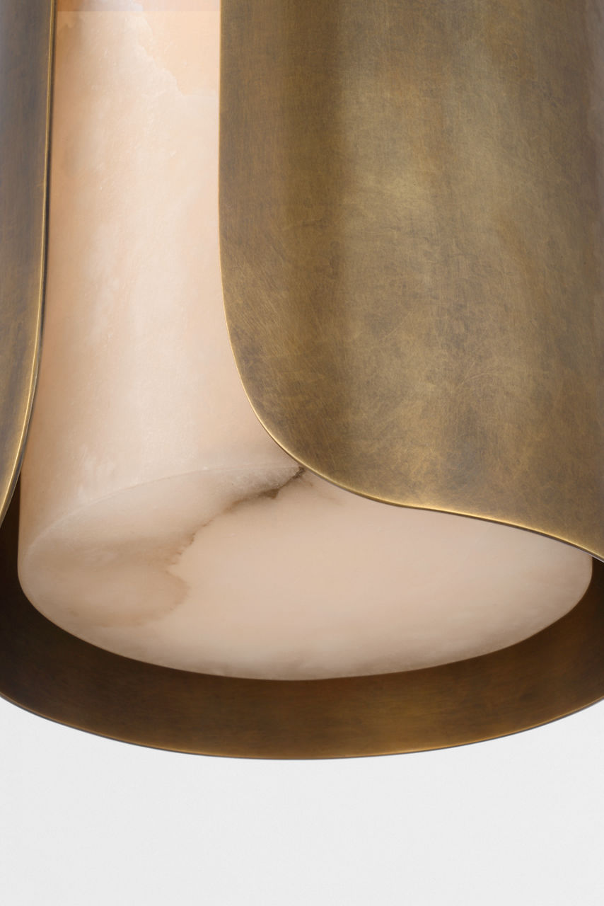 Armise 29" Sconce | Mottled Brass | Alabaster