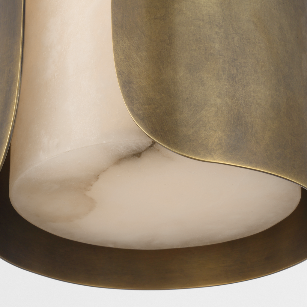 Armise 29" Sconce | Mottled Brass | Alabaster