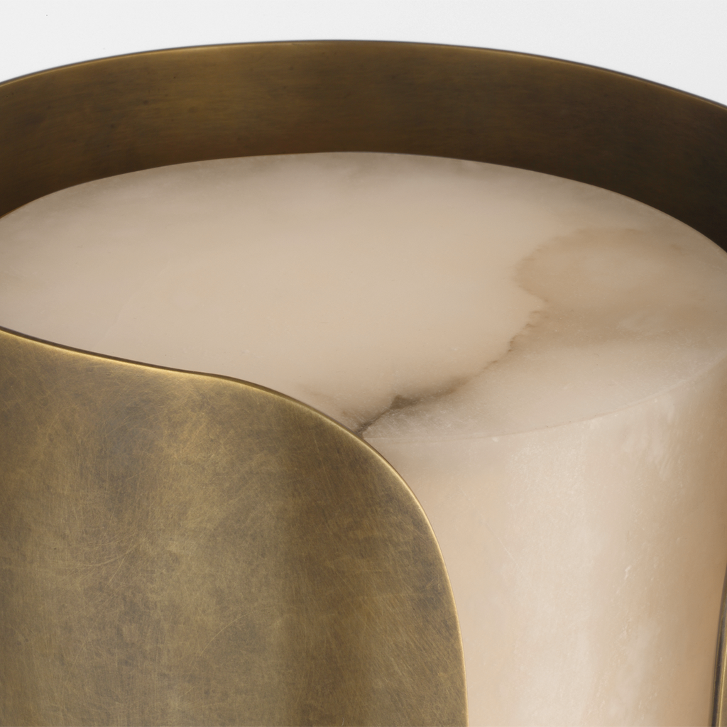 Armise 29" Sconce | Mottled Brass | Alabaster