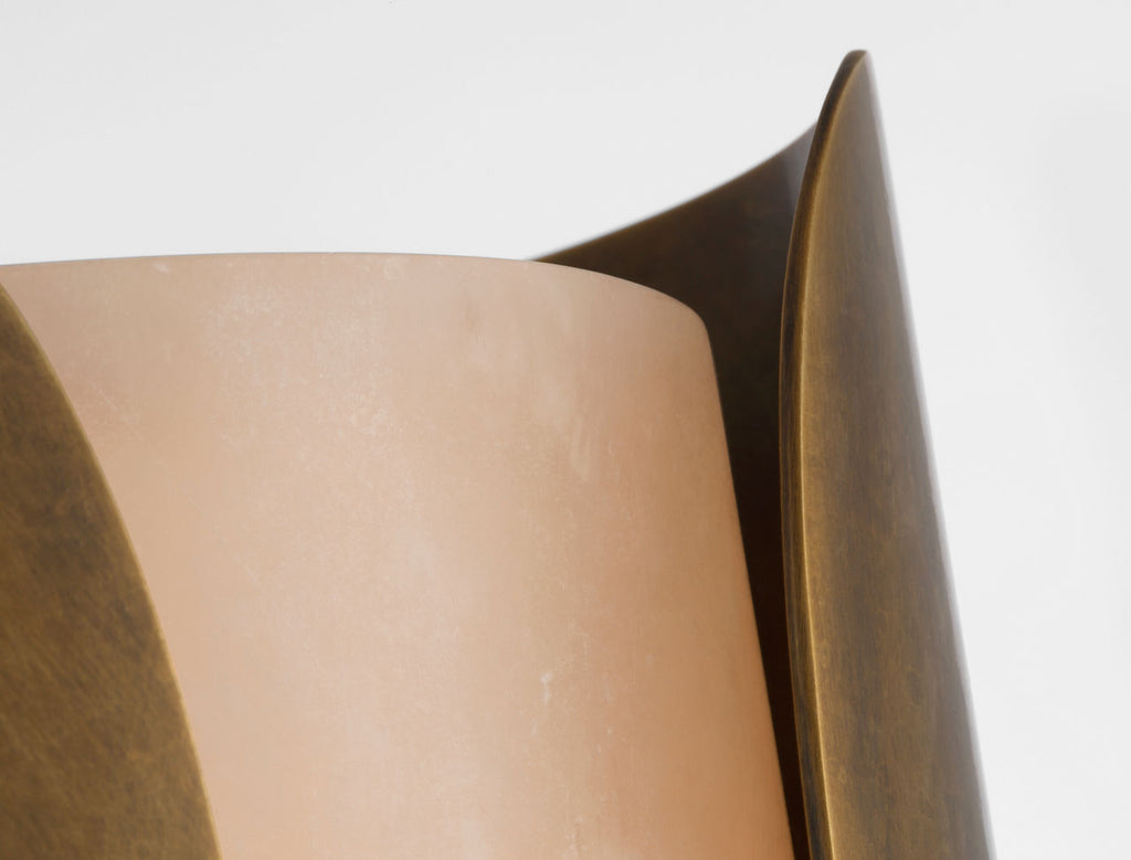 Armise 29" Sconce | Mottled Brass | Alabaster