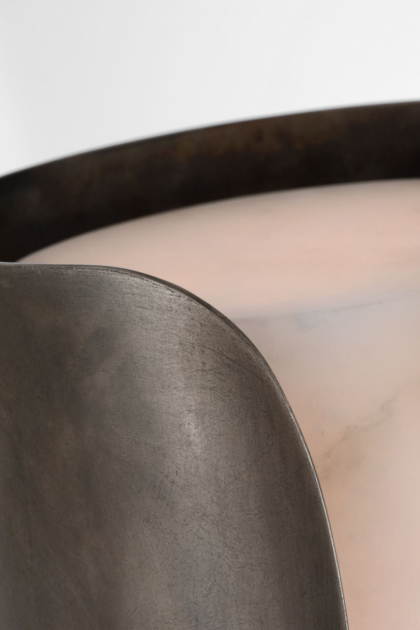 Armise 29" Sconce | Mottled Pewter | Alabaster