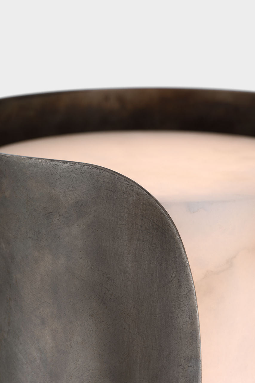 Armise 29" Sconce | Mottled Pewter | Alabaster