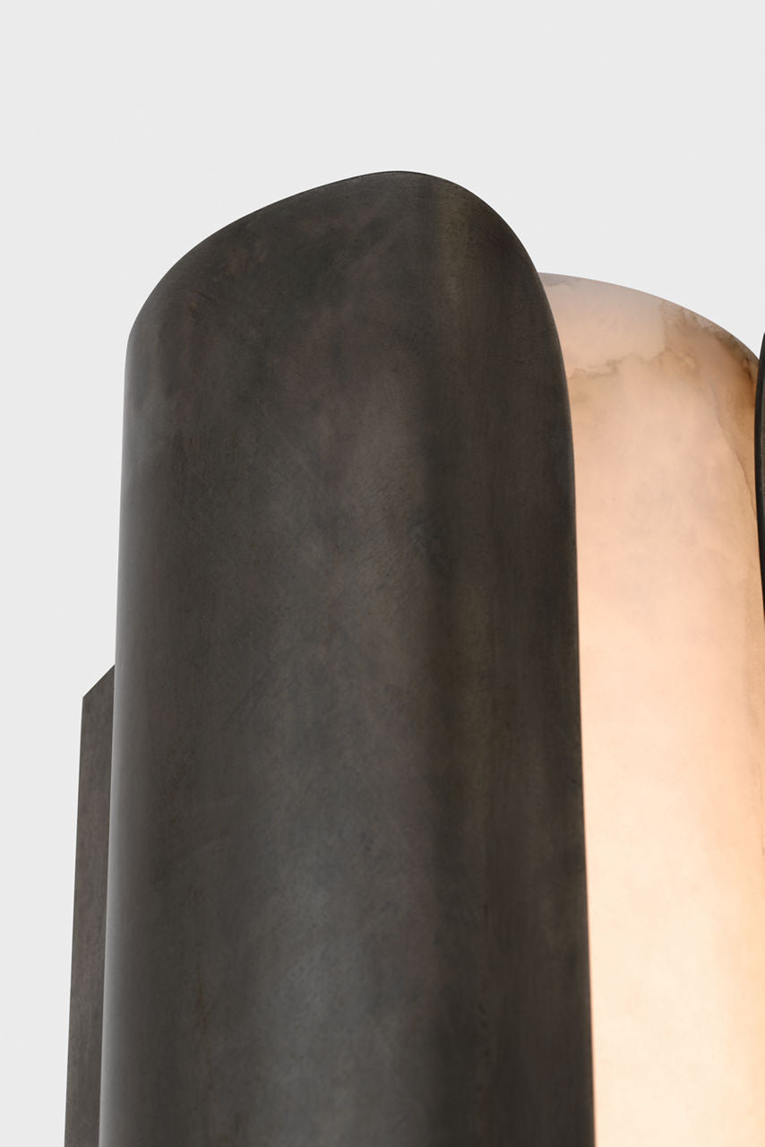 Armise 29" Sconce | Mottled Pewter | Alabaster