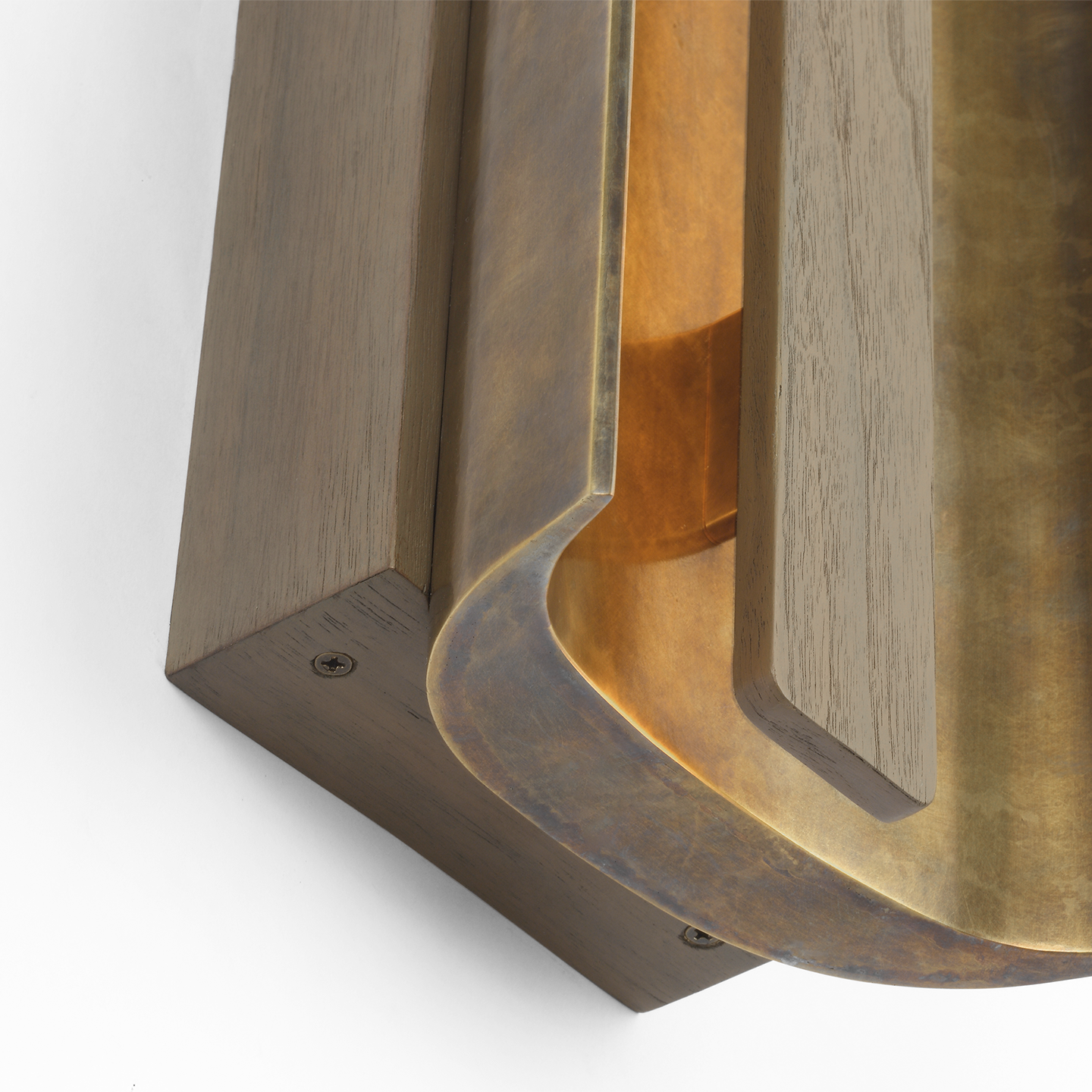 Remi 18" Sconce | Mottled Brass and Warm Walnut