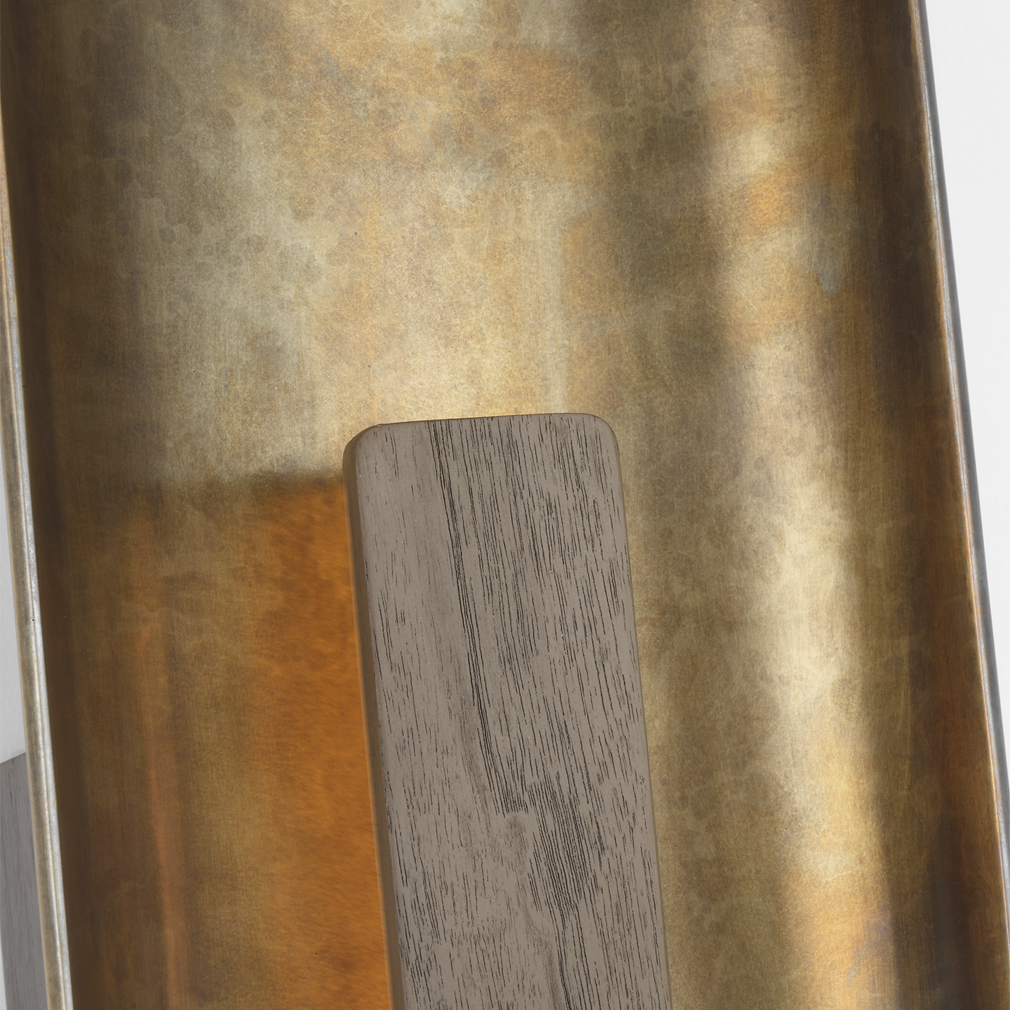 Remi 18" Sconce | Mottled Brass and Warm Walnut