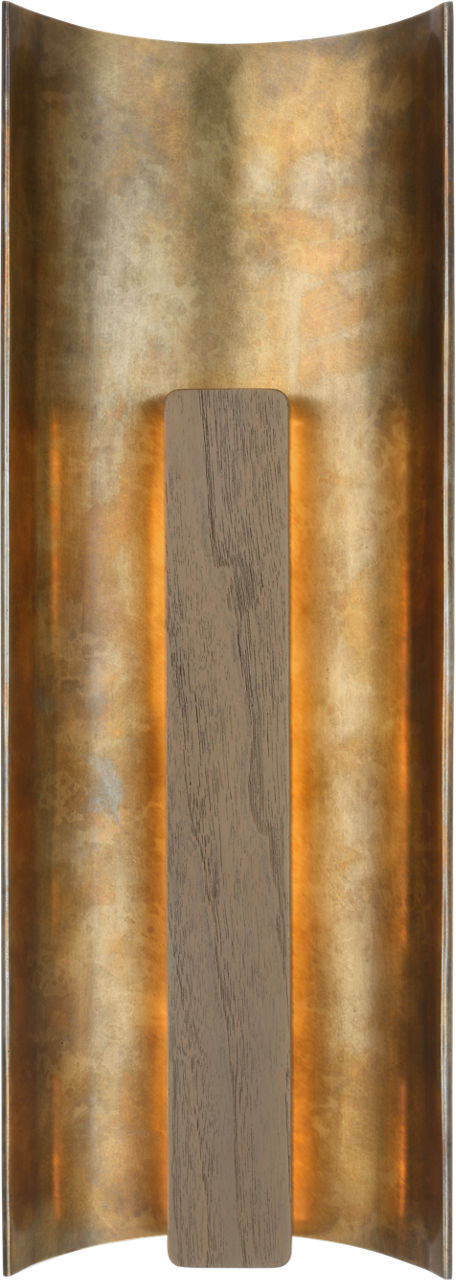 Remi 18" Sconce | Mottled Brass and Warm Walnut