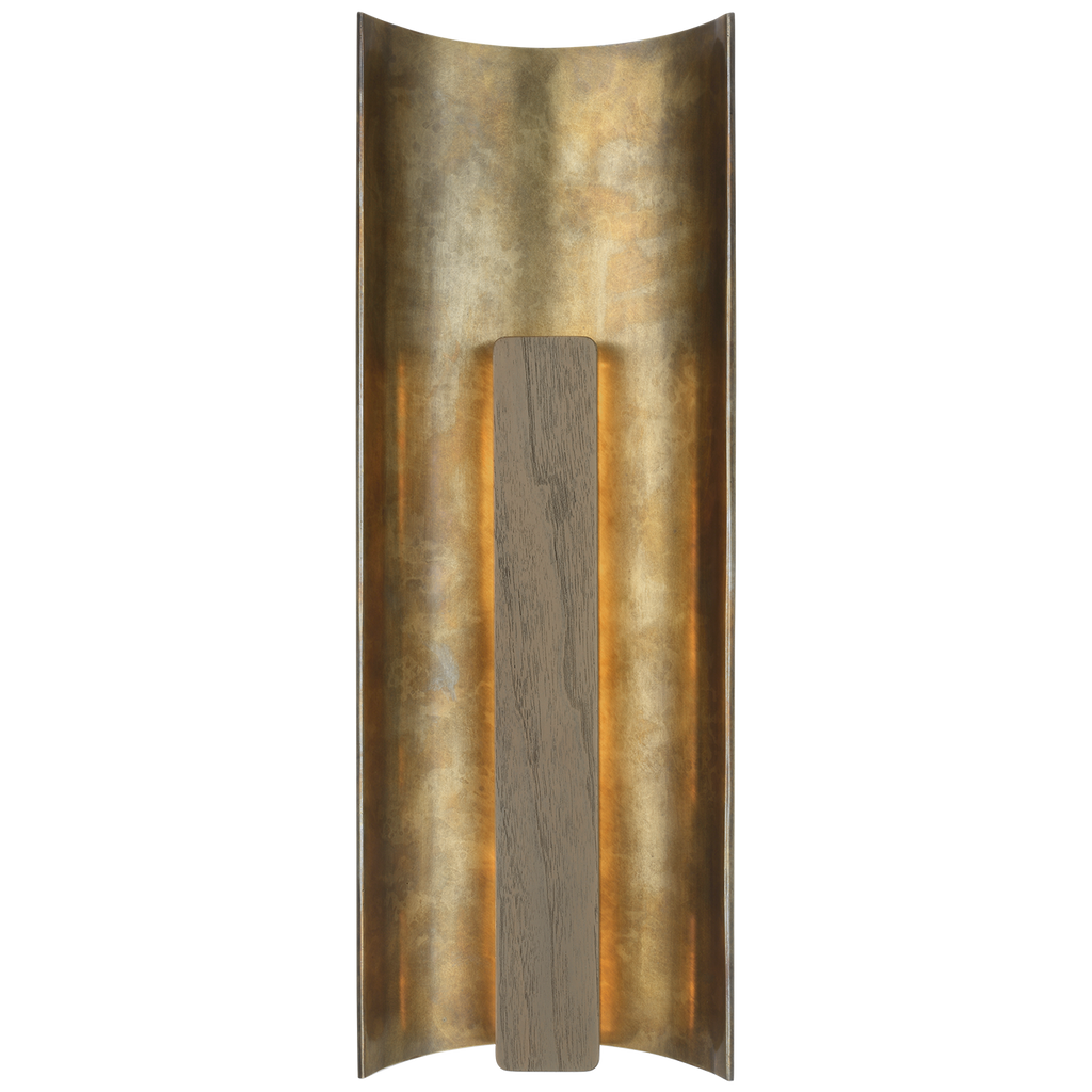 Remi 18" Sconce | Mottled Brass and Warm Walnut