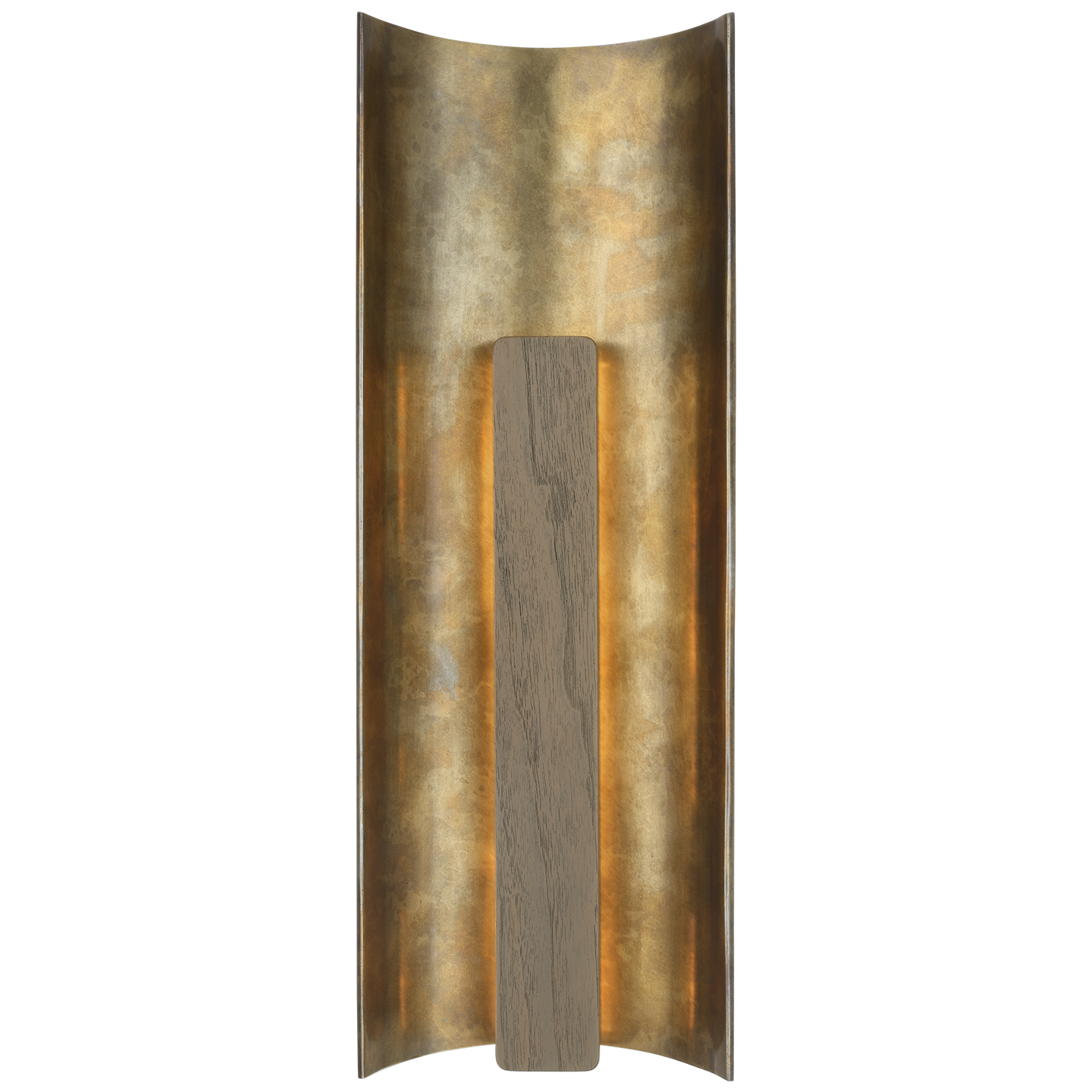 Remi 18" Sconce | Mottled Brass and Warm Walnut