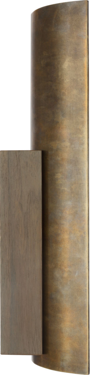 Remi 18" Sconce | Mottled Brass and Warm Walnut