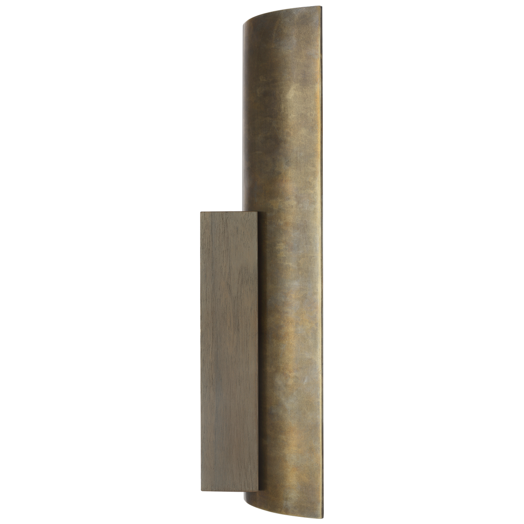 Remi 18" Sconce | Mottled Brass and Warm Walnut
