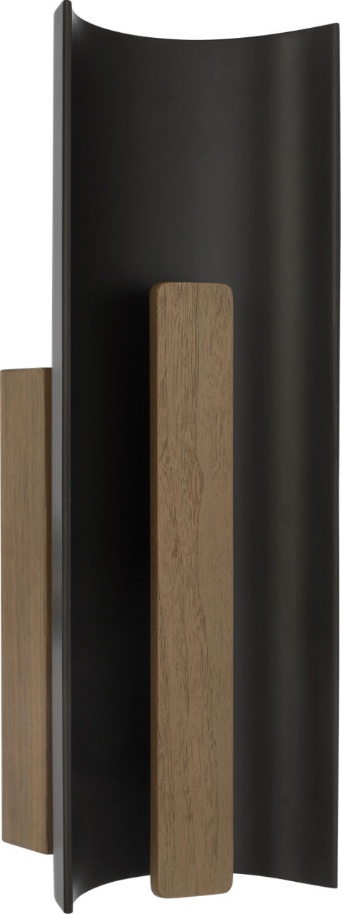 Remi 18" Sconce | Matte Carbon and Warm Walnut
