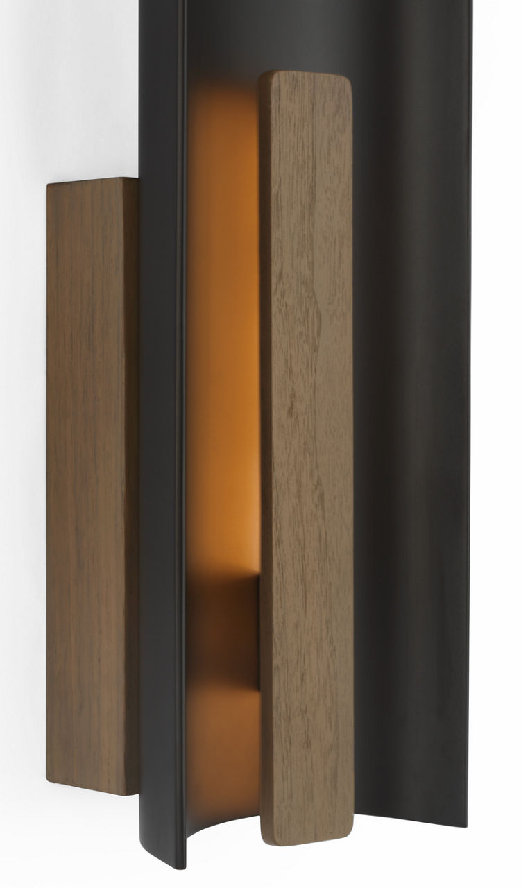 Remi 18" Sconce | Matte Carbon and Warm Walnut