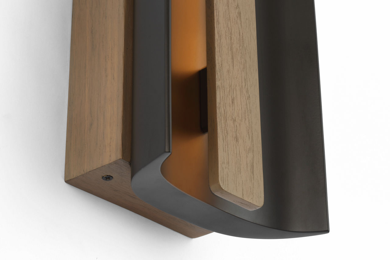 Remi 18" Sconce | Matte Carbon and Warm Walnut