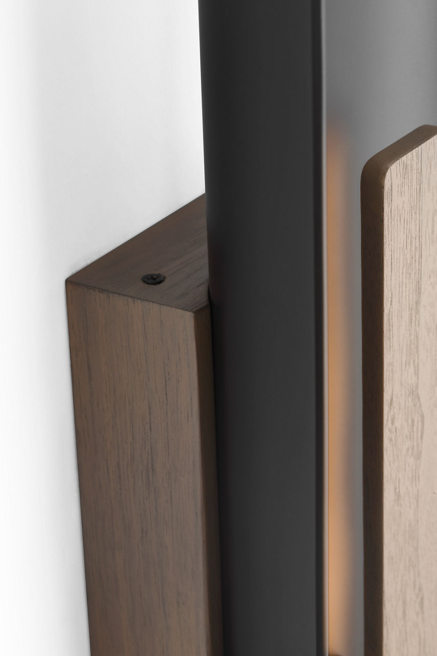 Remi 18" Sconce | Matte Carbon and Warm Walnut