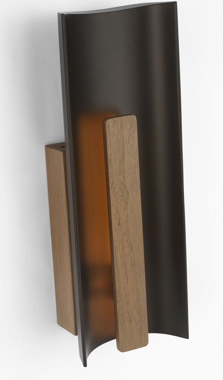 Remi 18" Sconce | Matte Carbon and Warm Walnut
