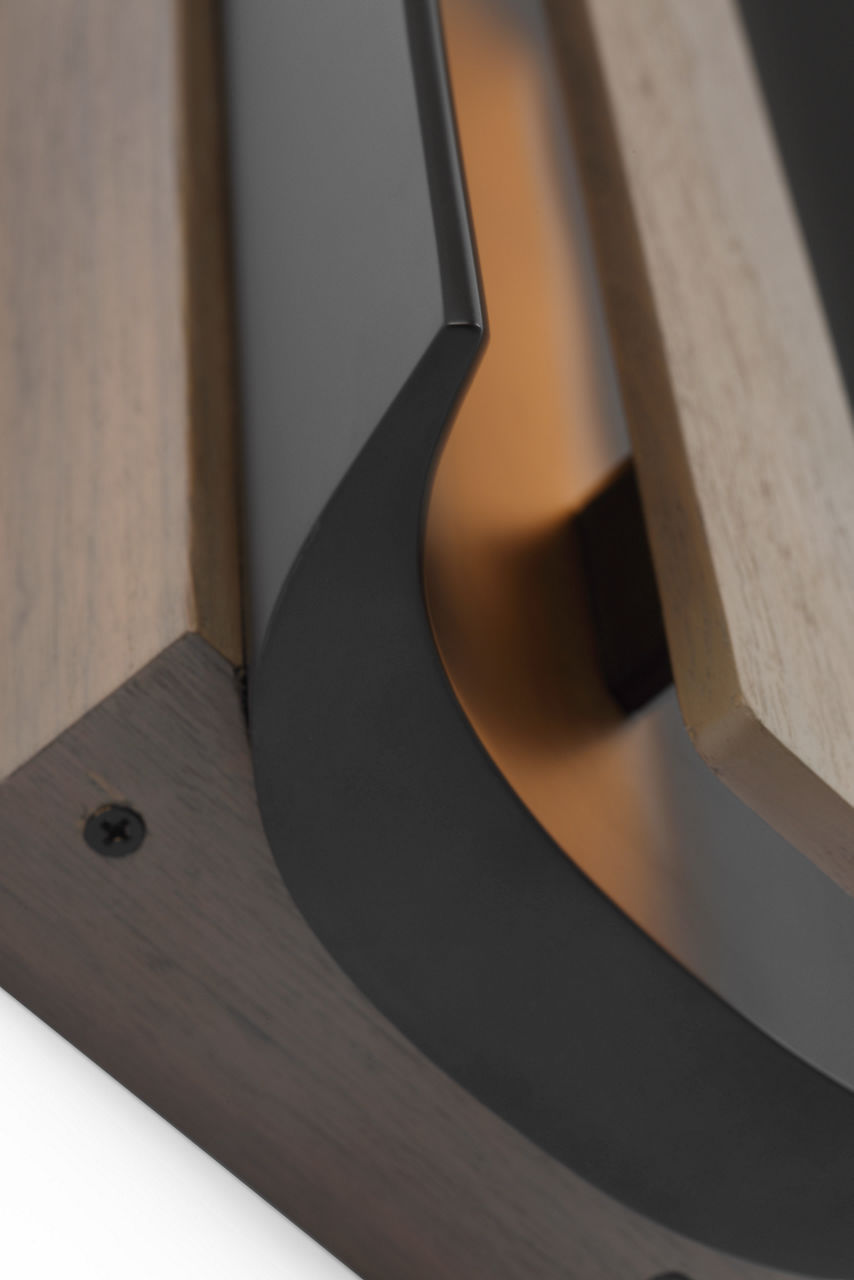 Remi 18" Sconce | Matte Carbon and Warm Walnut