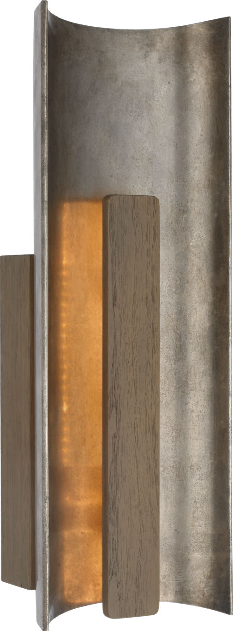 Remi 18" Sconce | Mottled Pewter and Warm Walnut