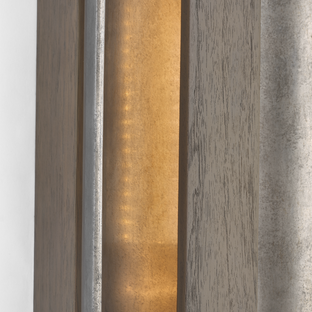 Remi 18" Sconce | Mottled Pewter and Warm Walnut