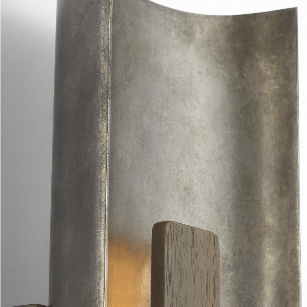Remi 18" Sconce | Mottled Pewter and Warm Walnut