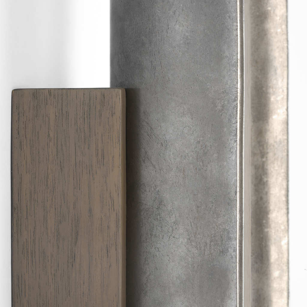 Remi 18" Sconce | Mottled Pewter and Warm Walnut