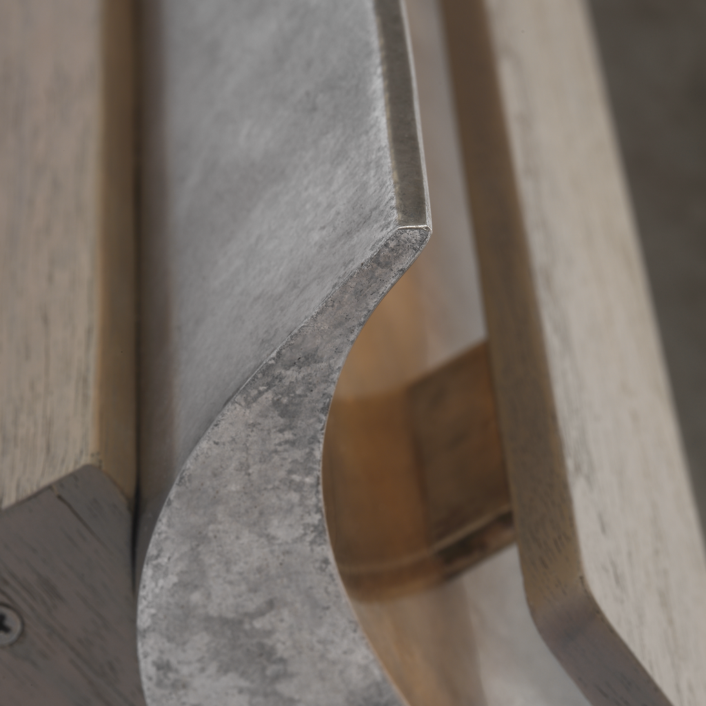 Remi 18" Sconce | Mottled Pewter and Warm Walnut