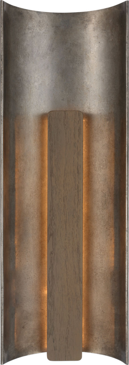 Remi 18" Sconce | Mottled Pewter and Warm Walnut