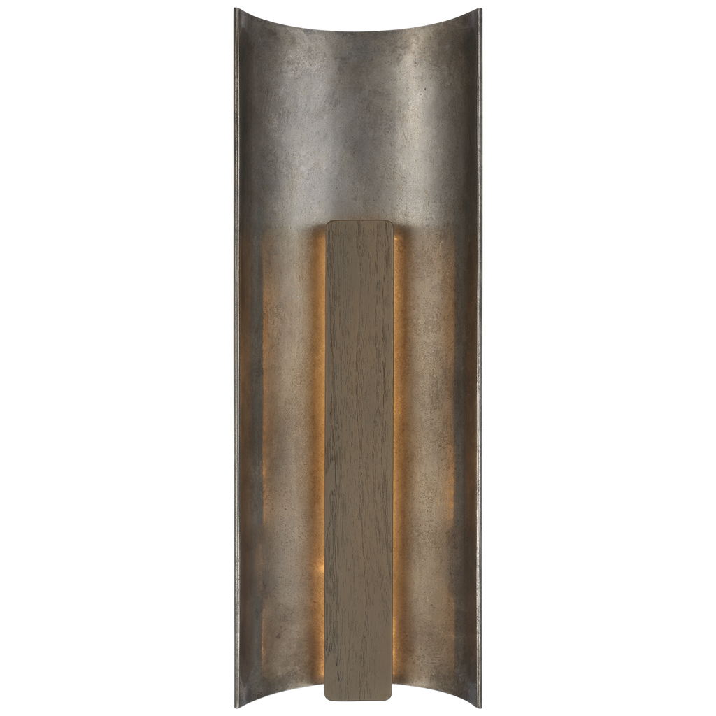 Remi 18" Sconce | Mottled Pewter and Warm Walnut