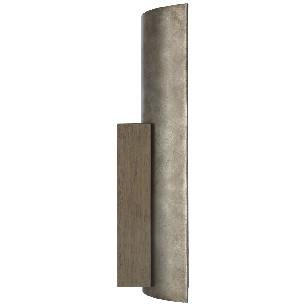 Remi 18" Sconce | Mottled Pewter and Warm Walnut