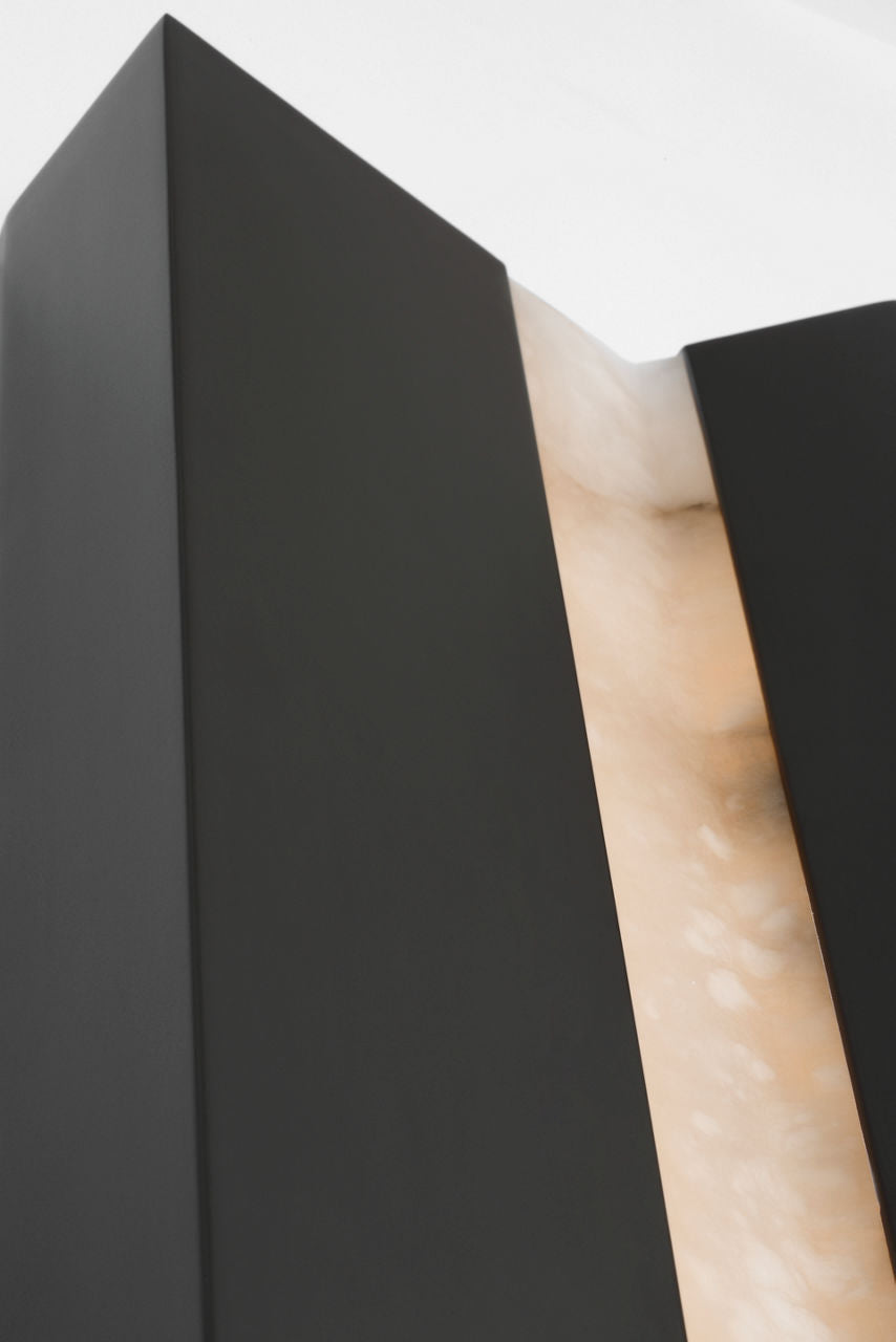 Austera 20" Sconce | Matte Carbon | Alabaster
