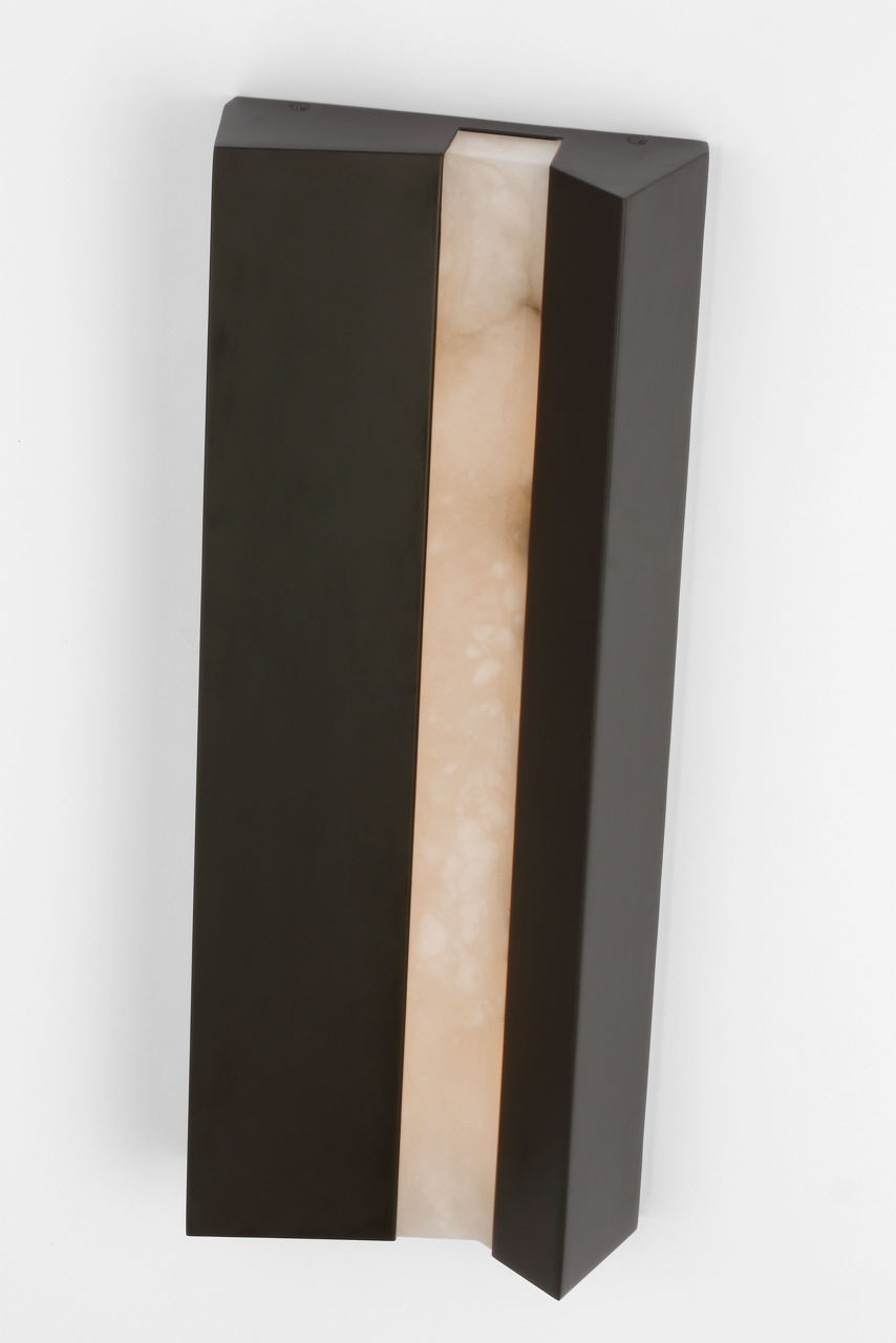 Austera 20" Sconce | Matte Carbon | Alabaster