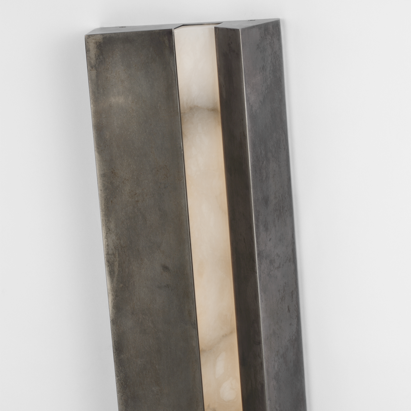 Austera 20" Sconce | Mottled Pewter | Alabaster