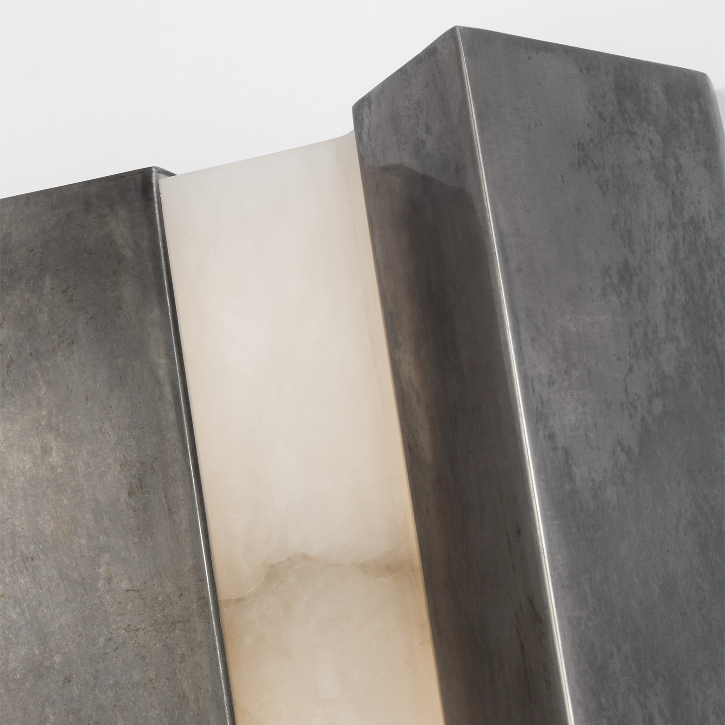 Austera 20" Sconce | Mottled Pewter | Alabaster