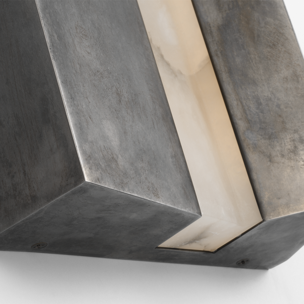 Austera 20" Sconce | Mottled Pewter | Alabaster