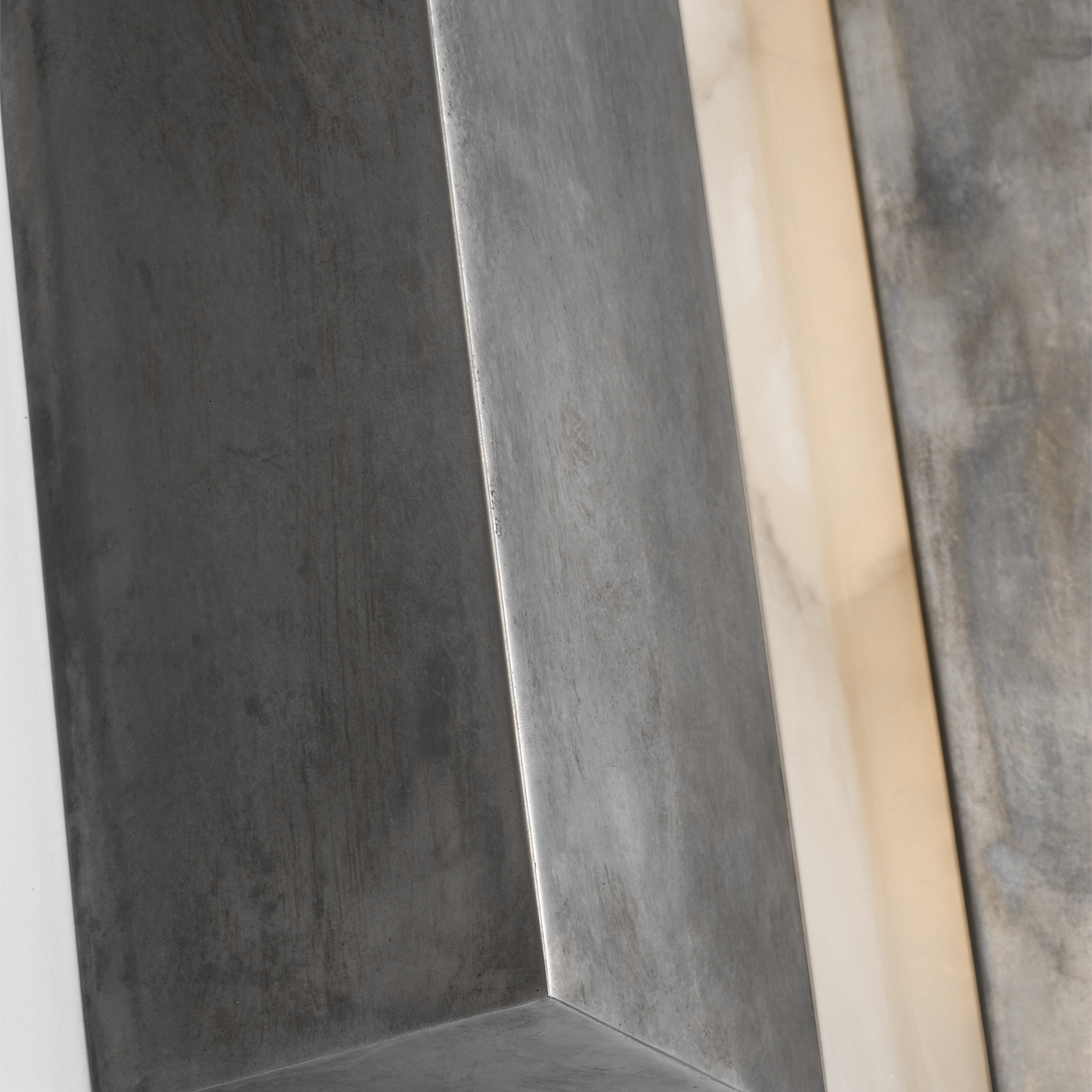 Austera 20" Sconce | Mottled Pewter | Alabaster
