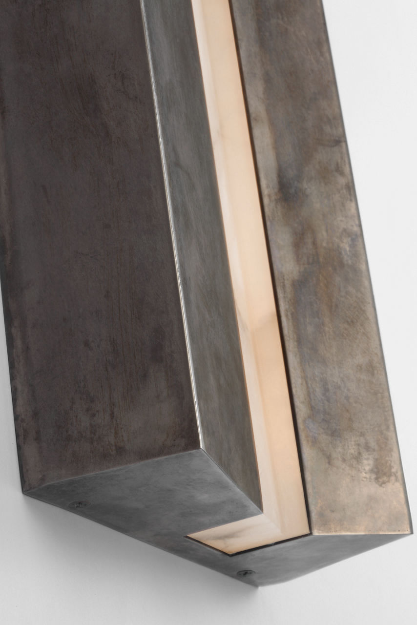 Austera 20" Sconce | Mottled Pewter | Alabaster