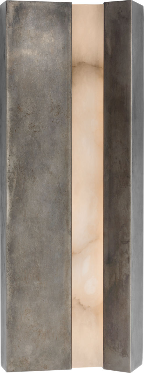 Austera 20" Sconce | Mottled Pewter | Alabaster