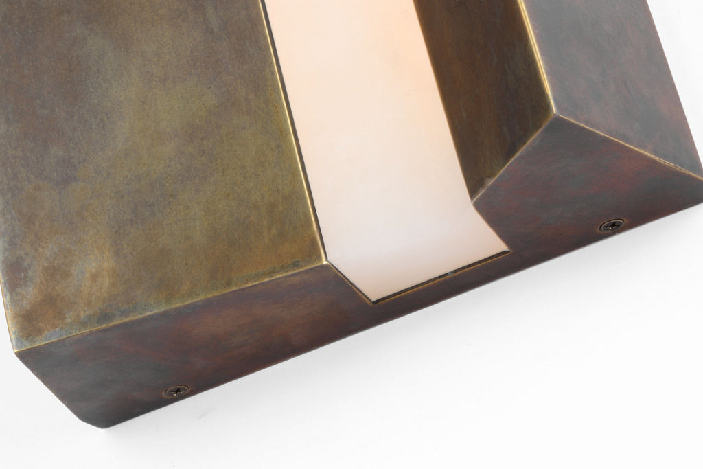 Austera 32" Sconce | Mottled Brass | Alabaster