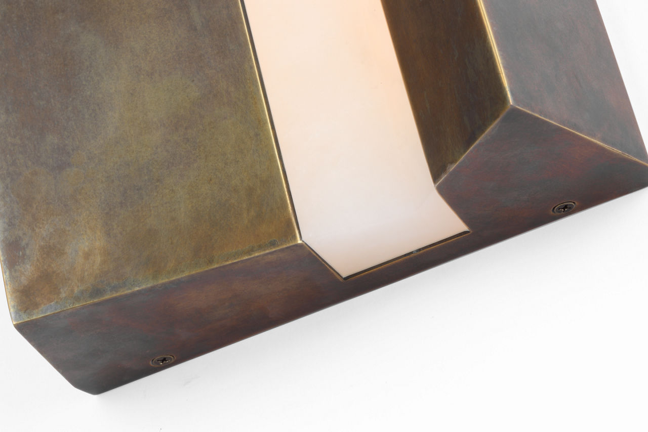Austera 32" Sconce | Mottled Brass | Alabaster