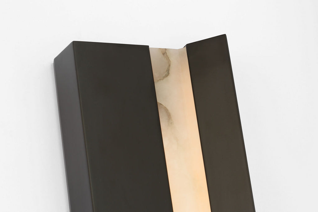 Austera 32" Sconce | Matte Carbon | Alabaster