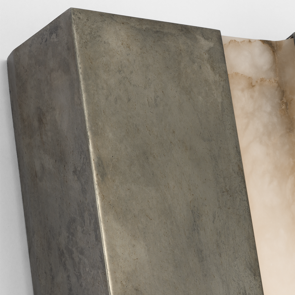 Austera 32" Sconce | Mottled Pewter | Alabaster