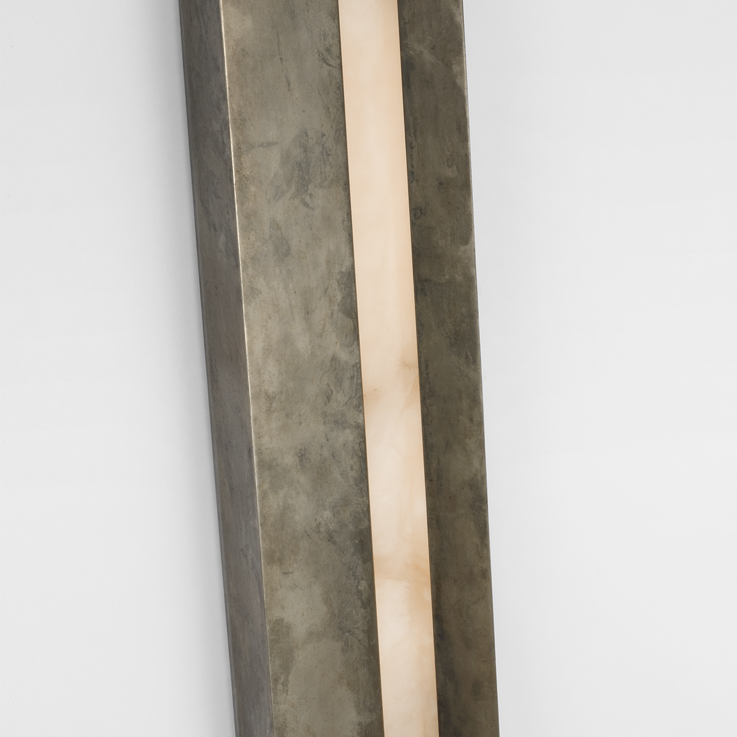 Austera 32" Sconce | Mottled Pewter | Alabaster
