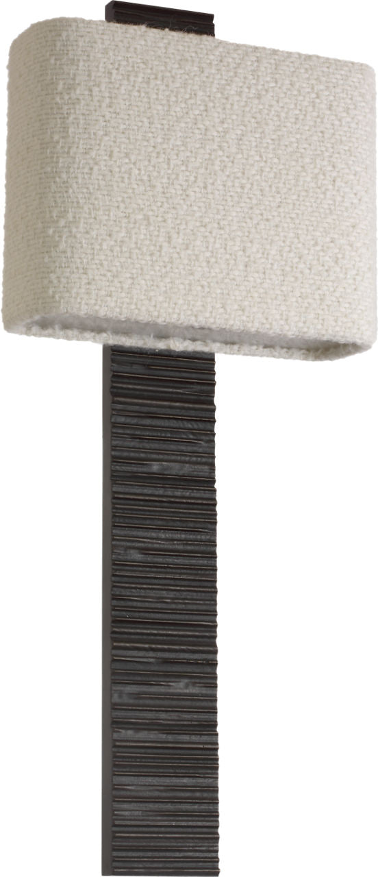 Fumar 23" Tail Sconce | Ridged Carbon | BouclÃ© Shade