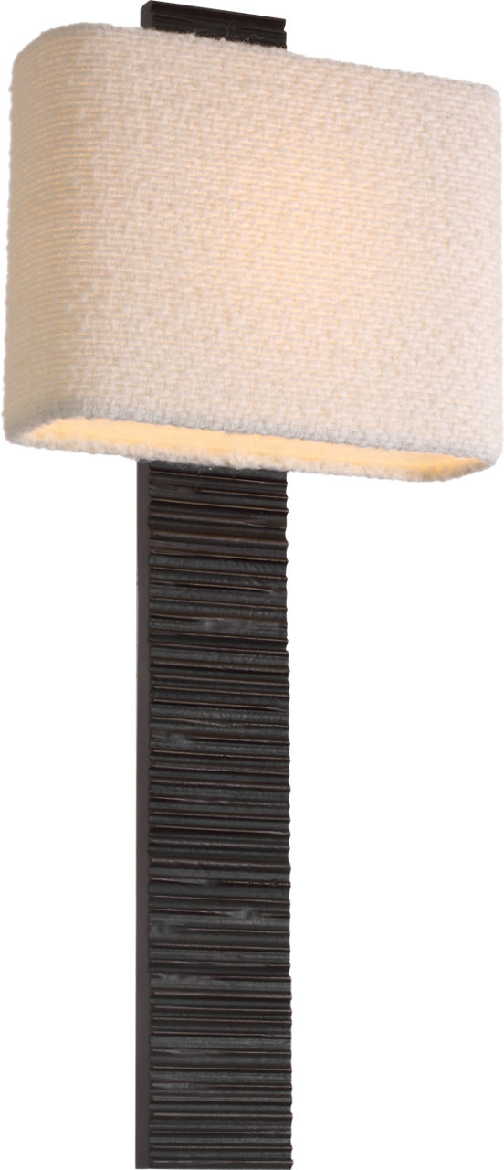 Fumar 23" Tail Sconce | Ridged Carbon | BouclÃ© Shade