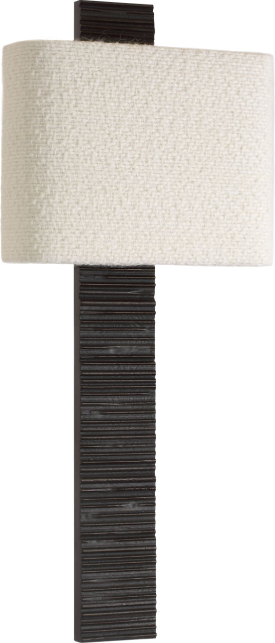 Fumar 23" Tail Sconce | Ridged Carbon | BouclÃ© Shade
