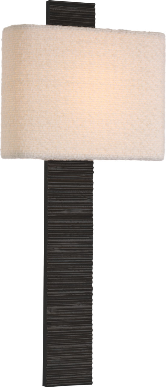Fumar 23" Tail Sconce | Ridged Carbon | BouclÃ© Shade