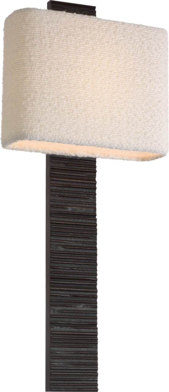 Fumar 23" Tail Sconce | Ridged Carbon | BouclÃ© Shade