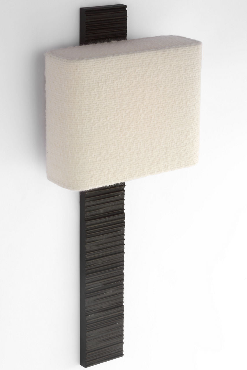 Fumar 23" Tail Sconce | Ridged Carbon | BouclÃ© Shade